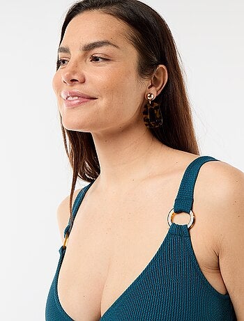 Maillot de bain 1 pièce maternité en maille gaufrée