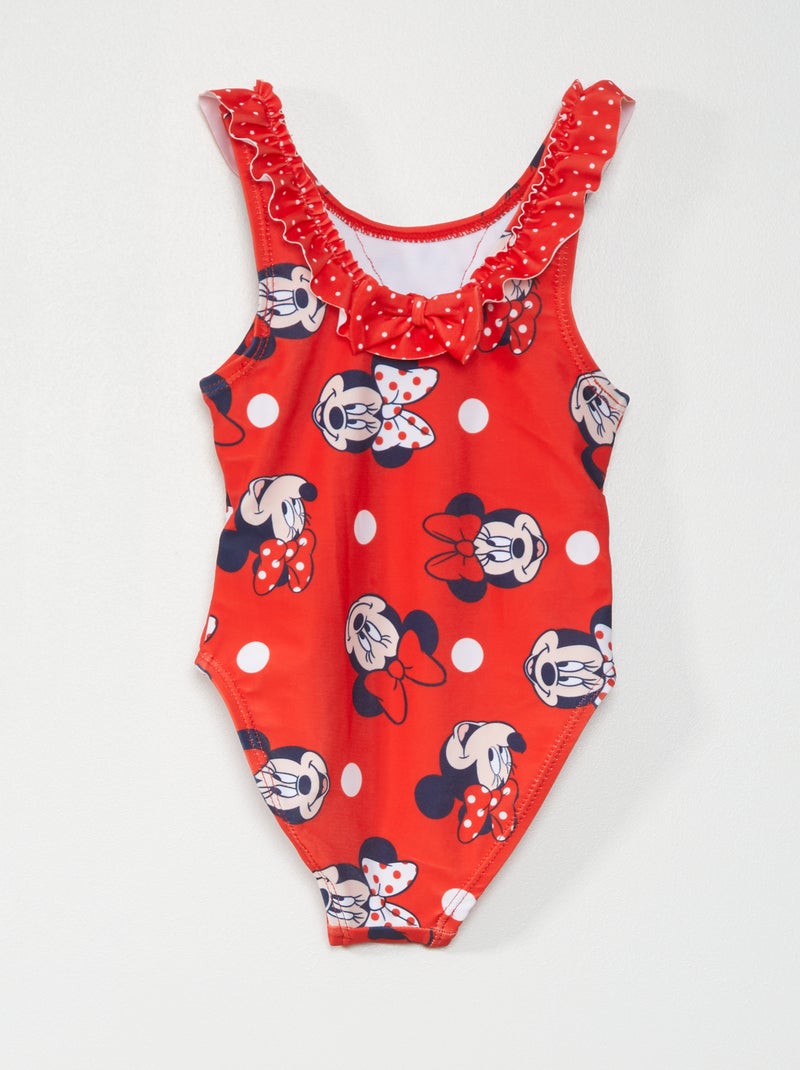 Maillot de bain 1 pièce 'Minnie' rouge - Kiabi