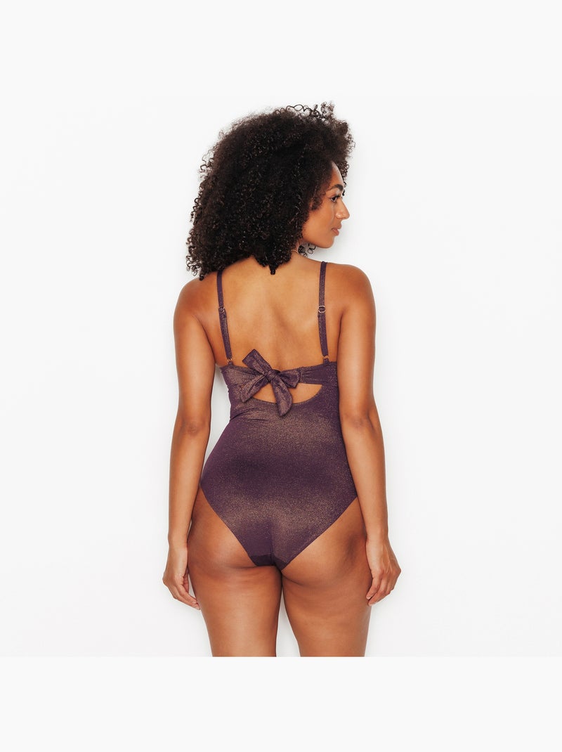 Maillot de bain 1 pièce post-opératoire - rougegorge lingerie Violet prune - Kiabi