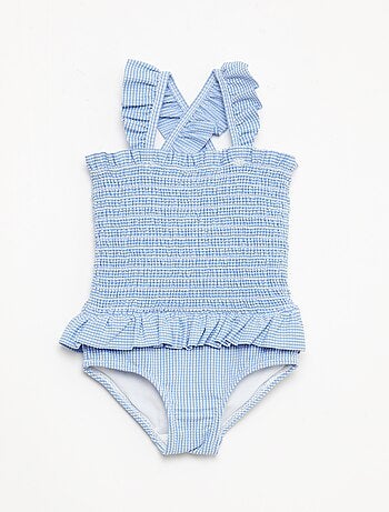 Maillot de bain 1 pièce smocké à volants