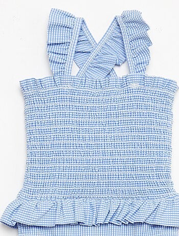 Maillot de bain 1 pièce smocké à volants
