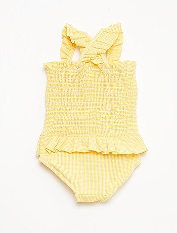 Maillot de bain 1 pièce smocké à volants
