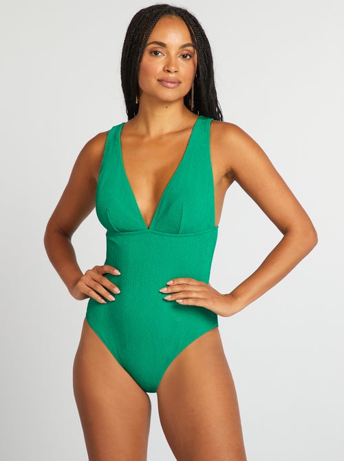 Maillot de bain 1 pièce texturé - Kiabi