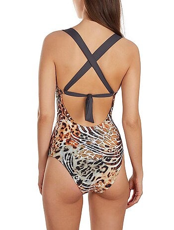 Maillot de bain 1 pièce triangle multipositions animal