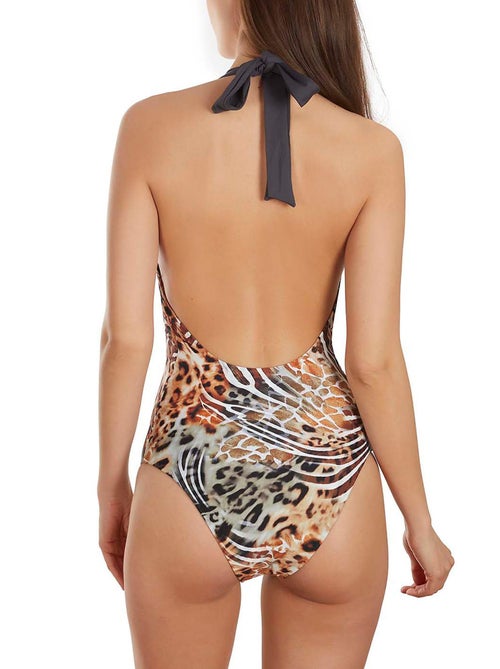 Maillot de bain 1 pièce triangle multipositions animal - Kiabi Maillot de bain 1 pièce triangle multipositions animal - Kiabi