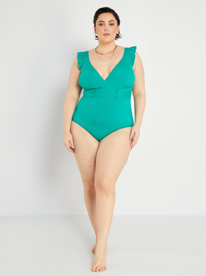 Maillot de bain 1 pièce vert jade - Kiabi