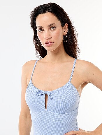 Maillot de bain 1 pièces imprimé vichy