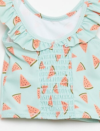 Maillot de bain 2 pièces avec effet volanté