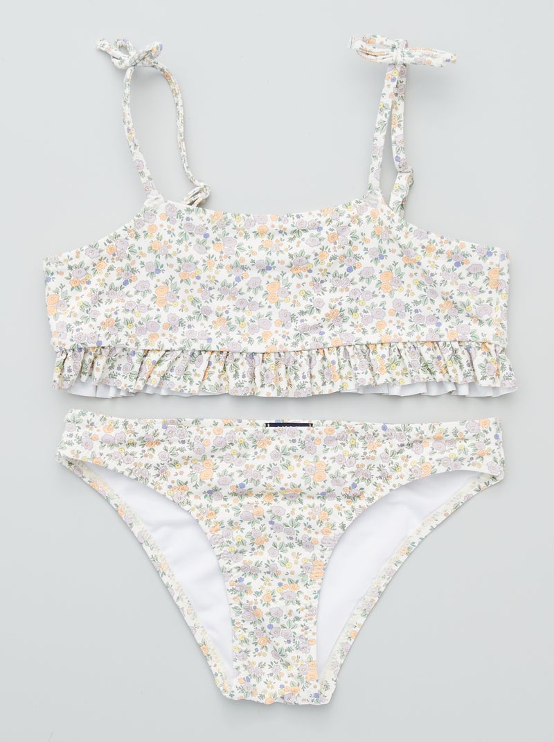 Maillot de bain 2 pièces blanc - Kiabi
