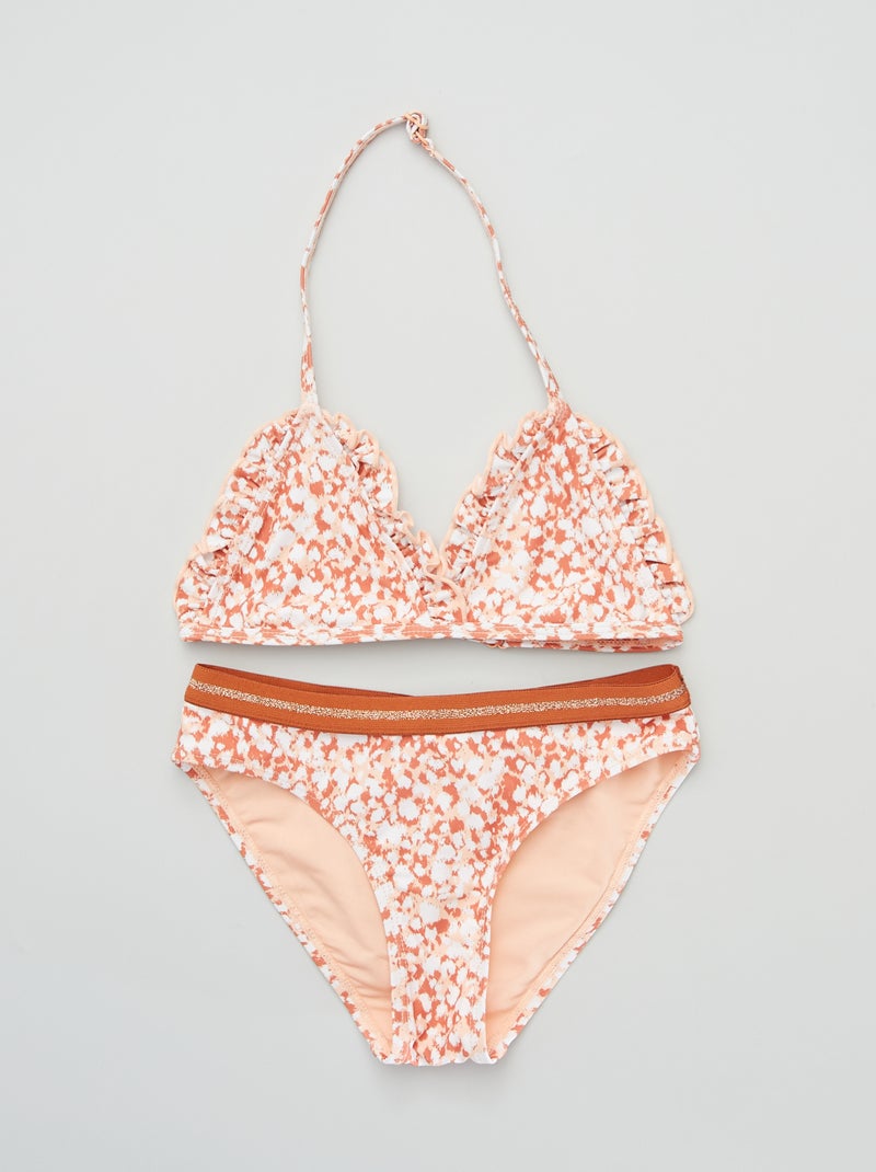 Maillot de bain 2 pièces imprimé Beige - Kiabi