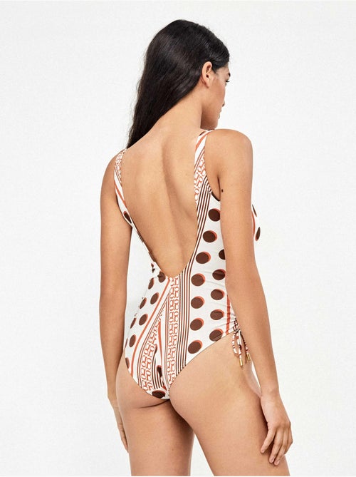 Maillot de bain à encolure carrée avec imprimé géométrique - Kiabi