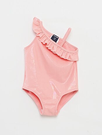 Maillot de bain avec col asymétrique volanté