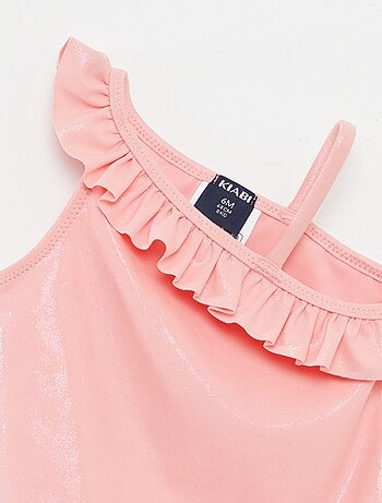 Maillot de bain avec col asymétrique volanté