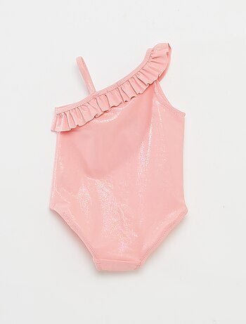 Maillot de bain avec col asymétrique volanté