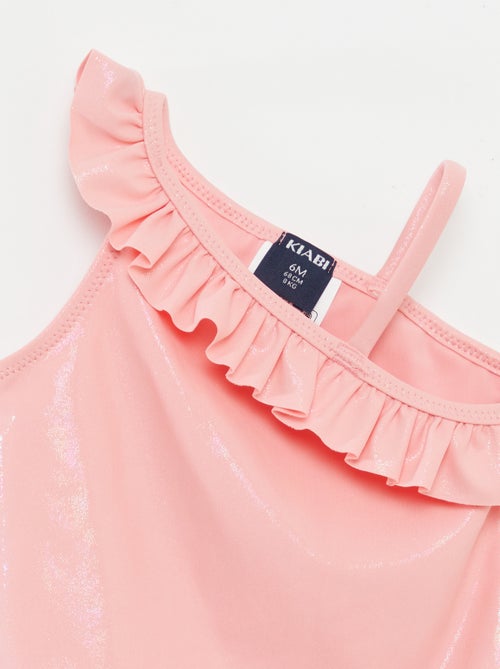 Maillot de bain avec col asymétrique volanté - Kiabi