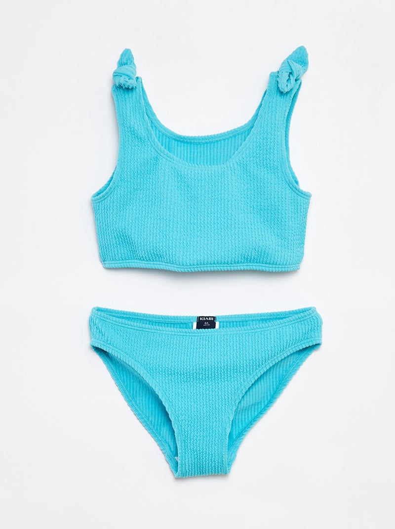 Maillot de bain avec nœuds - 2 pièces BLEU - Kiabi