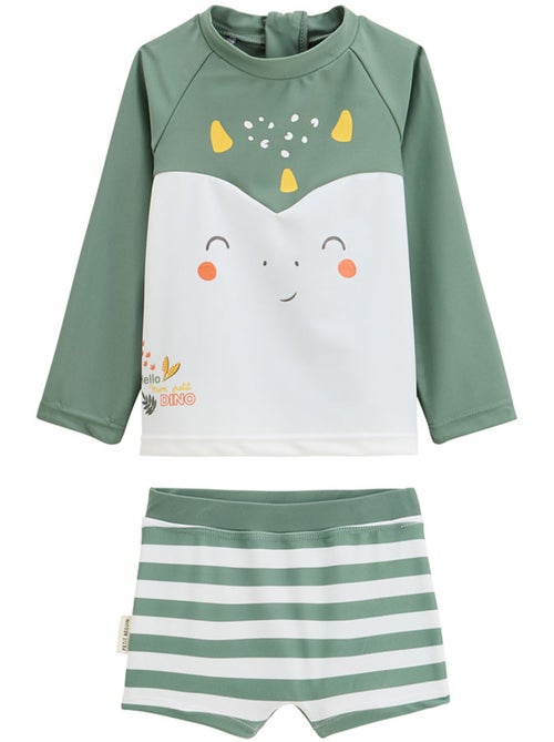 Maillot de bain b?b? 2 pi?ces t-shirt de protection UV et boxer Hello Dino - Kiabi Maillot de bain b?b? 2 pi?ces t-shirt de protection UV et boxer Hello Dino - Kiabi