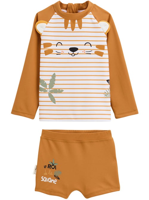 Maillot de bain b?b? 2 pi?ces t-shirt de protection UV et boxer Mio - Kiabi