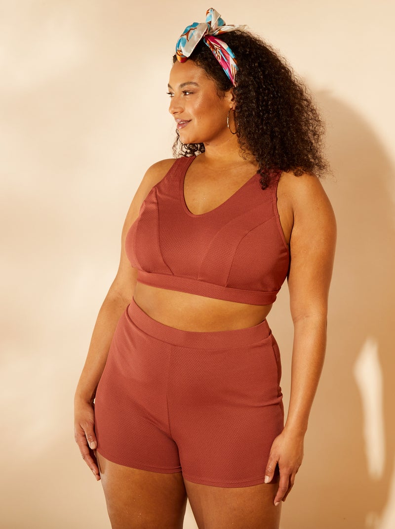 Maillot de bain brassière + short - 2 pièces Marron - Kiabi
