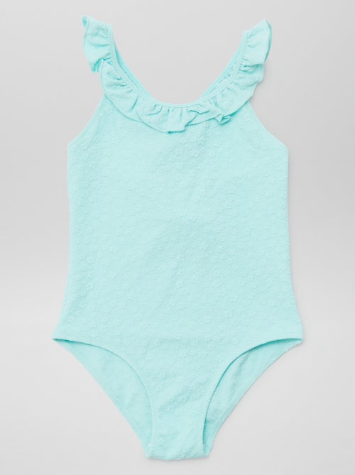 Maillot de bain brodé avec volants - 1 pièce - Kiabi