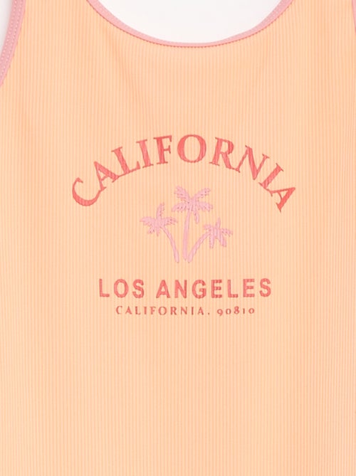 Maillot de bain côtelé et imprimé - Kiabi