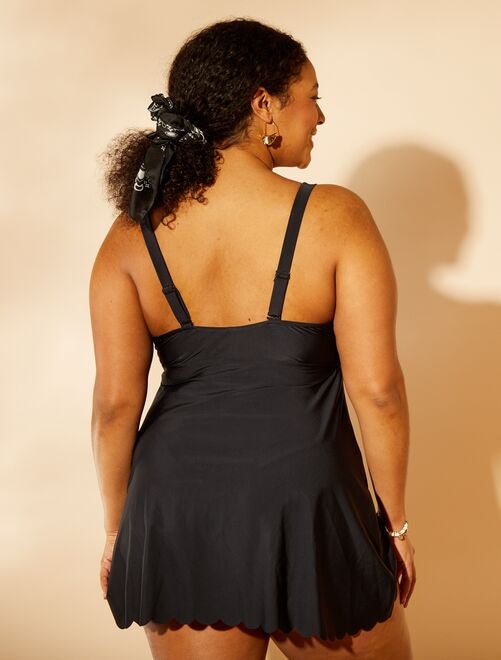 Maillot une-pièce encolure ronde TROPICAL - Noir | la Vie en Rose