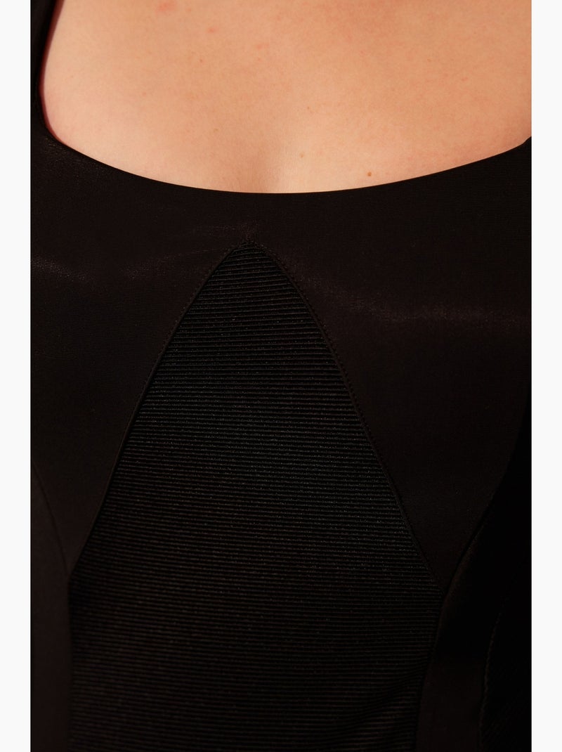 Maillot de bain femme basic à corset penti Noir - Kiabi