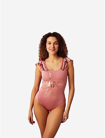 Maillot de bain flore à détail volanté penti
