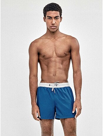 Maillot de bain homme uni bleu