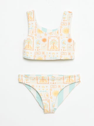 Maillot de bain imprimé réversible - 2 pièces