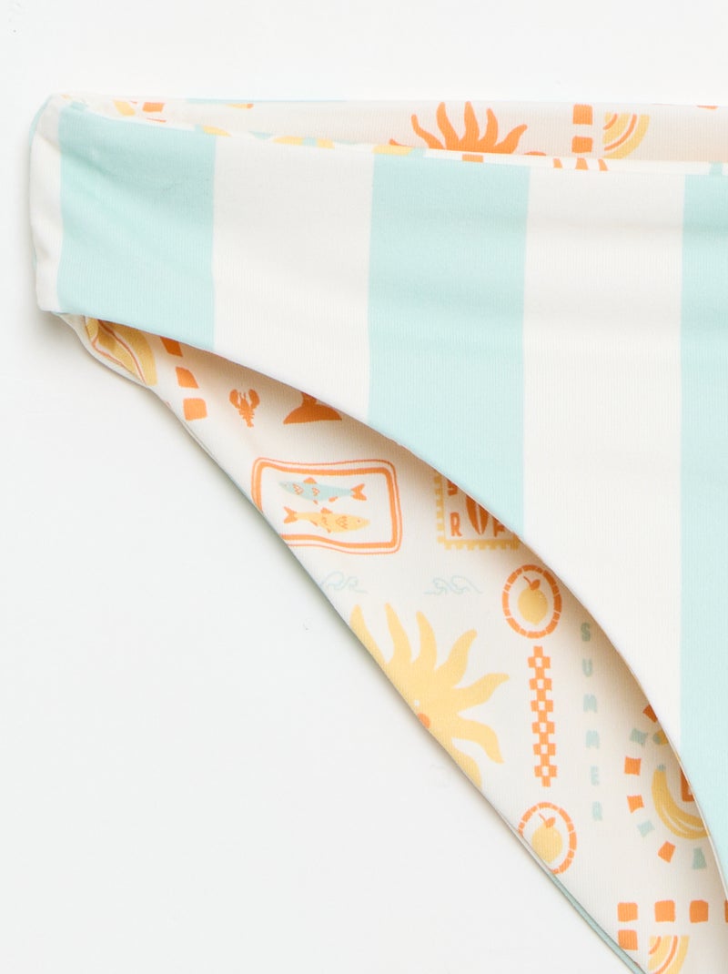 Maillot de bain imprimé réversible - 2 pièces Blanc - Kiabi