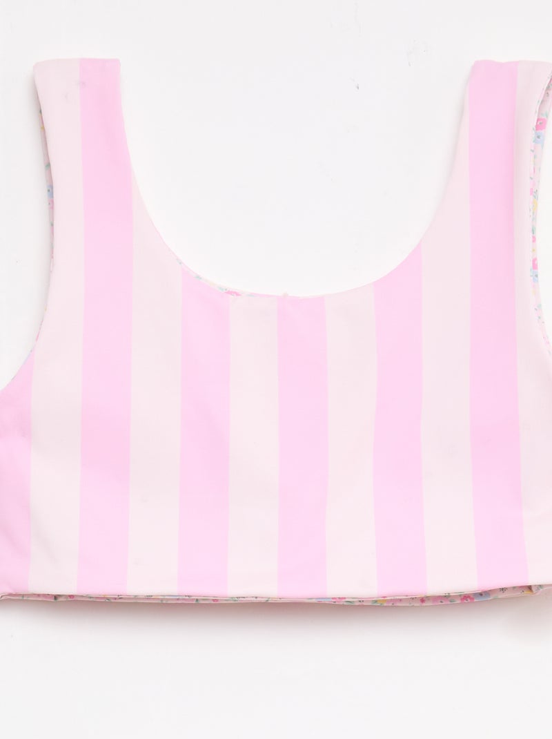 Maillot de bain imprimé réversible - 2 pièces Rose - Kiabi