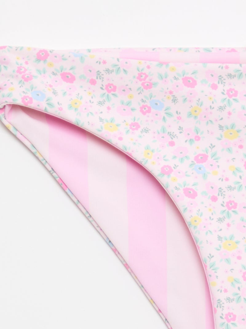 Maillot de bain imprimé réversible - 2 pièces Rose - Kiabi