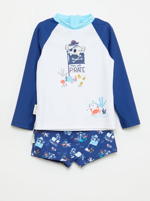 Maillot de bain 'Petit Béguin' 2 pièces T-shirt + boxer - Kiabi