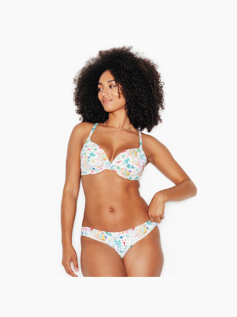 Maillot de bain plunge ampliforme papaye - rougegorge lingerie Blanc Multicolore - Kiabi