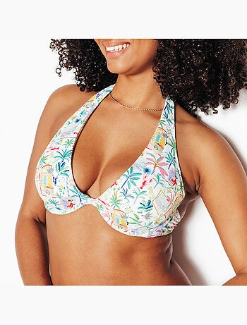 Maillot de bain plunge foulard Papaye - RougeGorge Lingerie