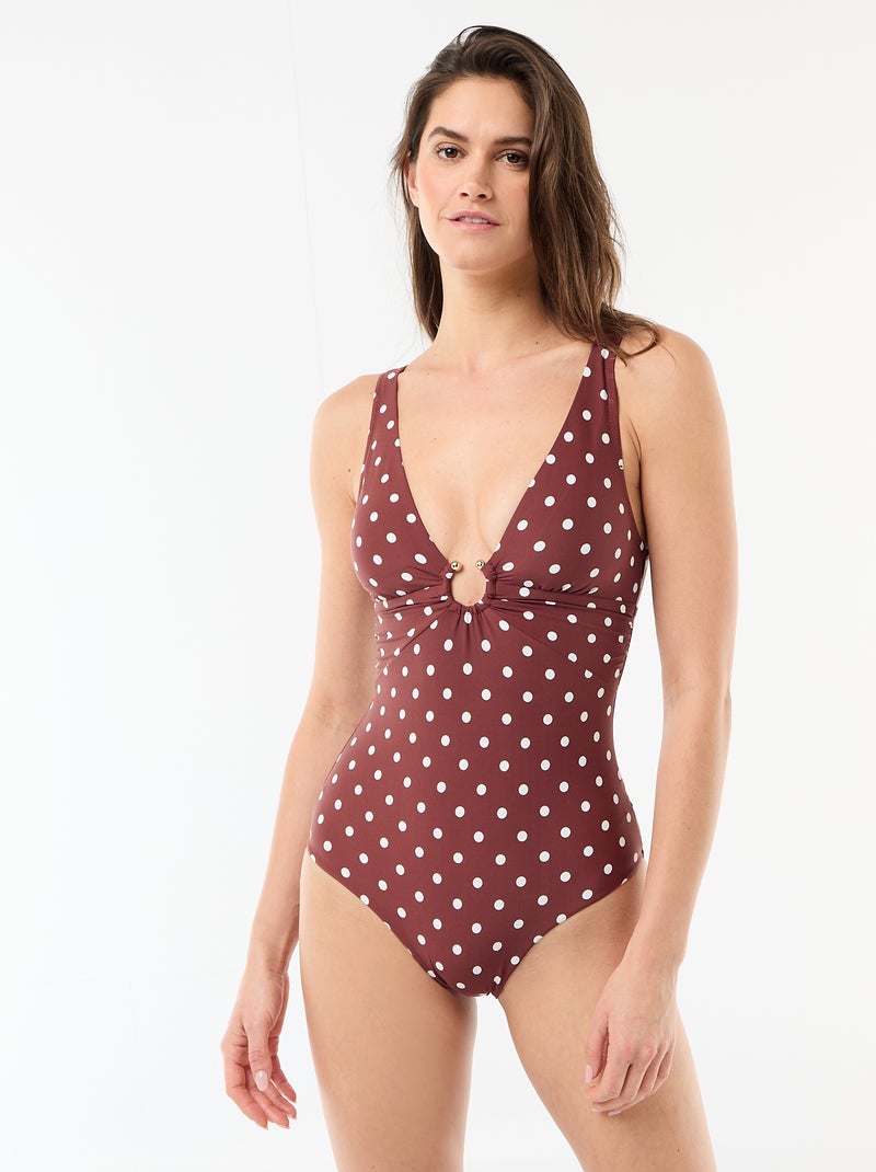 Maillot de bain shapewear 1 pièce Marron - Kiabi