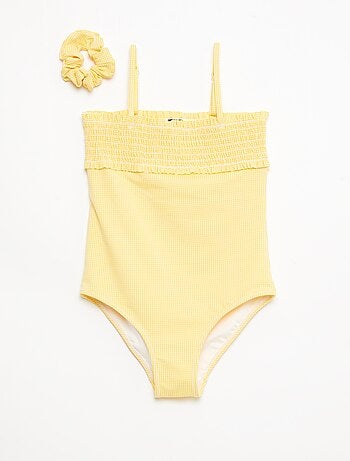 Maillot de bain smock + chouchou - 1 pièce