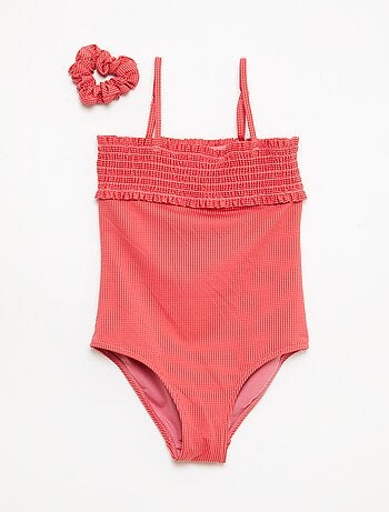 Maillot de bain smock + chouchou - 1 pièce