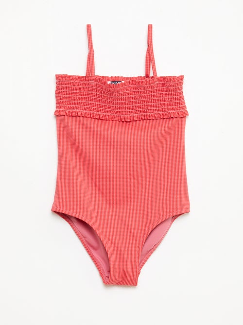 Maillot de bain smock + chouchou - 1 pièce - Kiabi