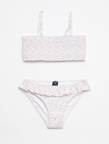 Maillot de bain smock fleuri - 2 pièces