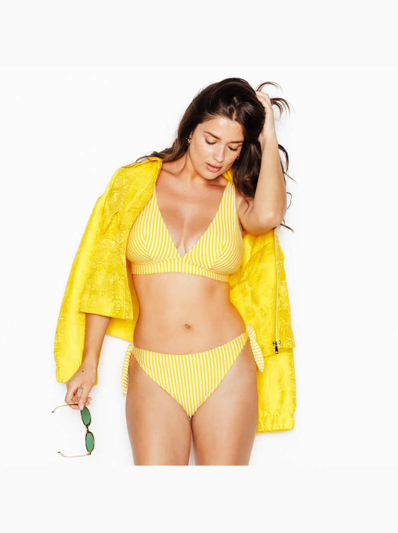 Maillot de bain triangle basque parasol - rougegorge lingerie Jaune foncé - Kiabi