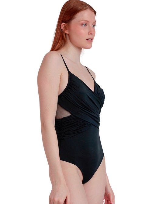 Maillot de bain une pièce armaturé croisé night - Kiabi