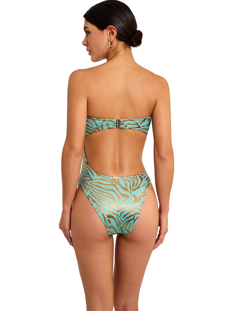Maillot de bain une pièce bustier armaturé utopia Bleu turquoise - Kiabi