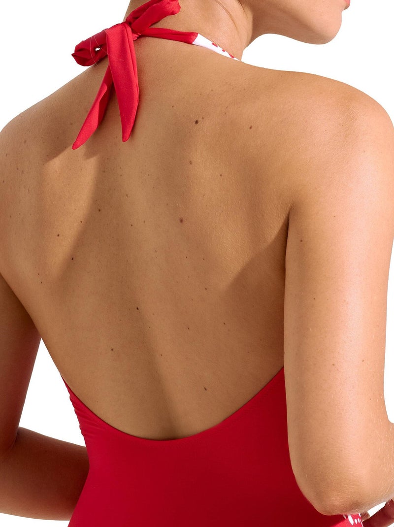 Maillot de bain une pièce dos nu sans armatures quito Rouge - Kiabi