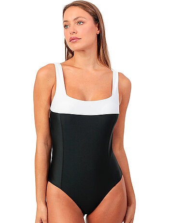 Maillot de bain une pièce préformé amincissant black and white