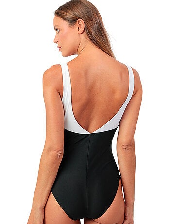 Maillot de bain une pièce préformé amincissant black and white