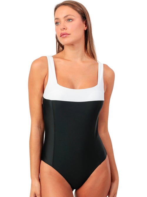 Maillot de bain une pièce préformé amincissant black and white - Kiabi Maillot de bain une pièce préformé amincissant black and white - Kiabi