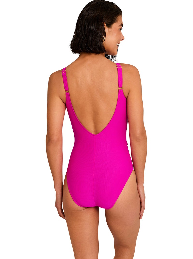 Maillot de bain une pièce prothétique solstice Rose fushia - Kiabi