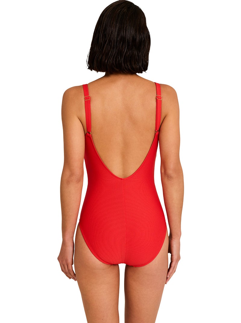 Maillot de bain une pièce shapewear préformé solstice Orange corail - Kiabi